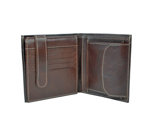 Kožená peňaženka s bohatou výbavou č.8334 v hnedej farbe (2)
