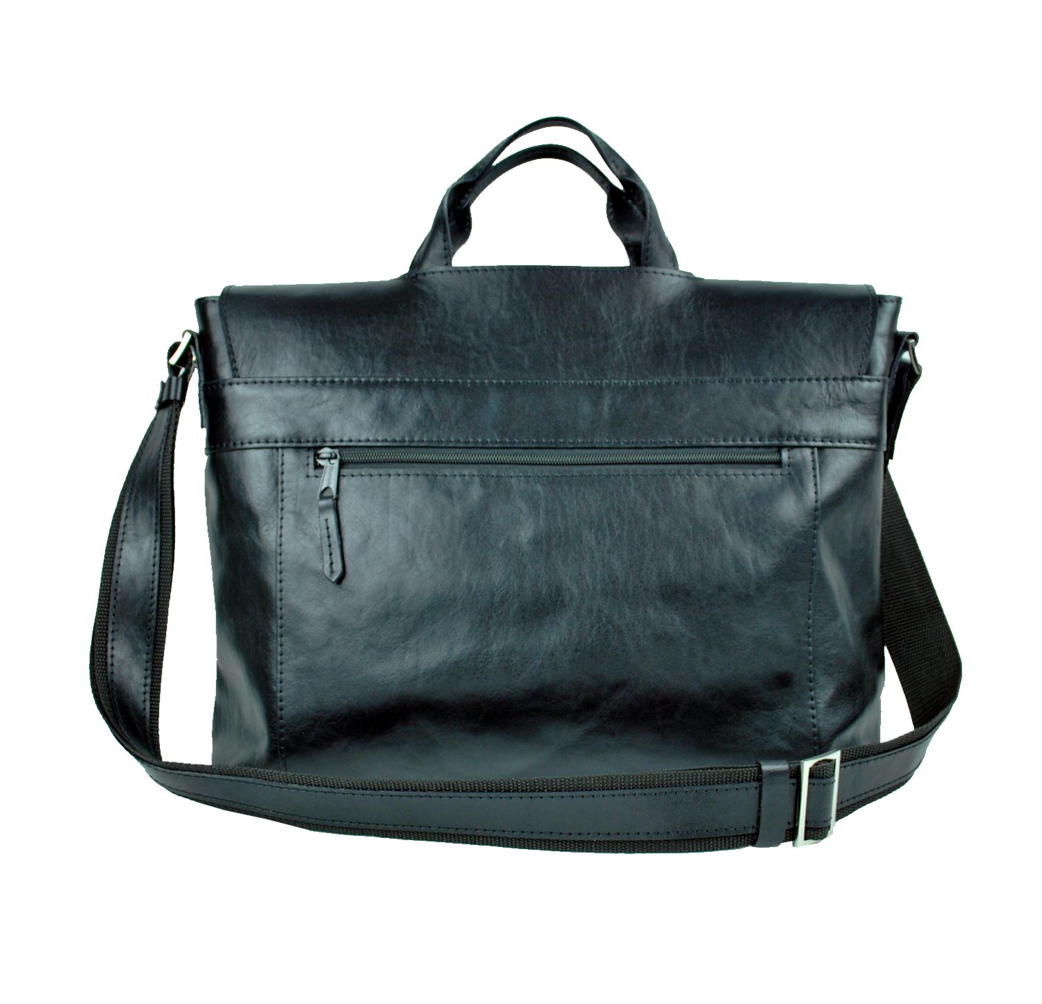 Kožená aktovka z prírodnej kože č.8388 v čiernej farbe – Obrázok 4