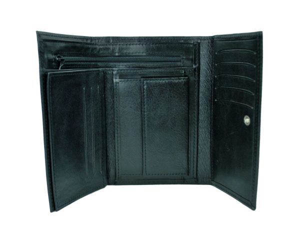 Elegantná peňaženka z pravej kože č.8559 v čiernej farbe. Len u nás Vám ponúkame krásne a dizajnovo moderné dámske a pánske kožené peňaženky (1)