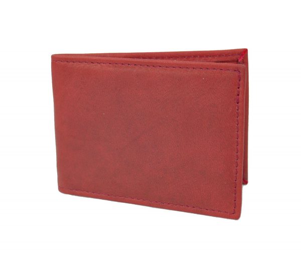 Kožené puzdro na platobné karty v červenej farbe (2)