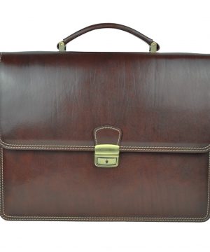 Perfektná kožená aktovka č.8040 v hnedej farbe