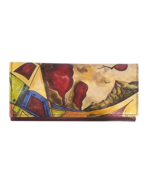 Ručne maľovaná peňaženka 7757 s motívom Abstrakt