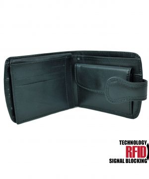 Kožená RFID peňaženka vybavená blokáciou RFID NFC, čierna farba č (3)