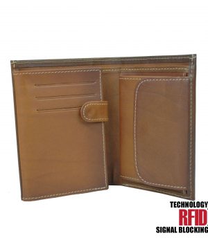 RFID kožená peňaženka v hnedej farbe vybavená blokáciou RFID NFC, č (1)