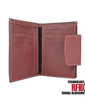 RFID kožená peňaženka v červenej farbe vybavená blokáciou RFID NFC, č (2)