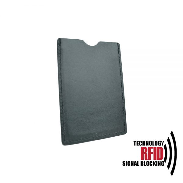 Kožené RFID púzdro vybavené blokáciou RFID / NFC, čierna farba - Image 2