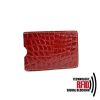 RFID kožené púzdro vybavené blokáciou RFID NFC, tmavo červená farba (2)