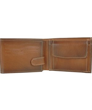 Kožená peňaženka č.8552 ručne tieňovaná v hnedej farbe