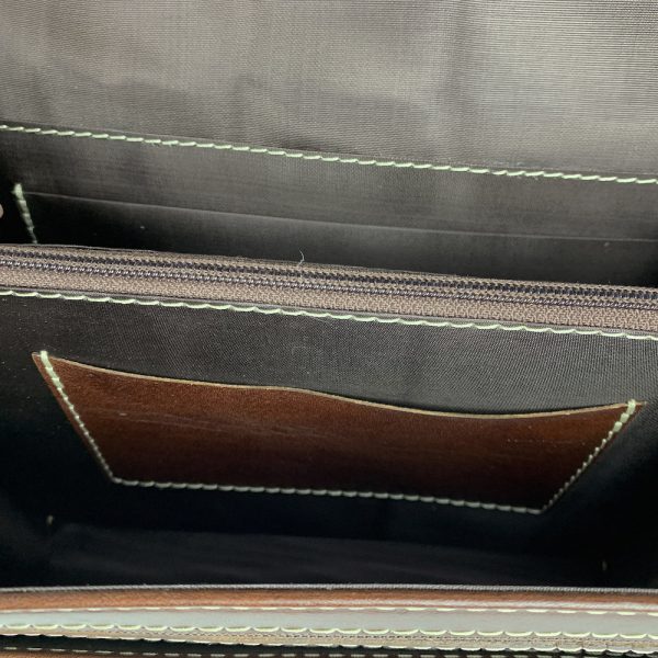 Crossbody kožená kabelka, tmavo hnedá, uzatváranie - magnet - Image 9