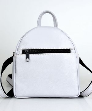Mini kožený ruksak z pravej kože č.8748 v perlovej farbe..