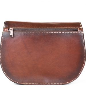 Unikátna kožená crossbody kabelka v Cigaro farbe 7403, ručne tieňovaná - skrytý magnet – Obrázok 7