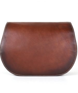 Unikátna kožená crossbody kabelka v Cigaro farbe 7403, ručne tieňovaná - skrytý magnet – Obrázok 6