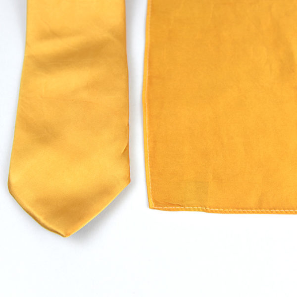 Hodvábna kravata + vreckovka v medenej farbe, Slovenská výroba - Image 4