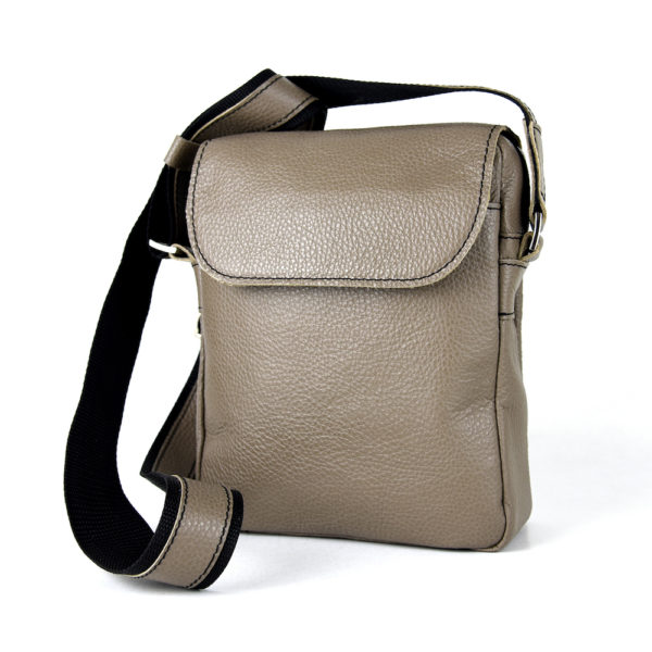 Crossbody kožená taška z pravej kože č.8365 v khaki farbe - Image 9