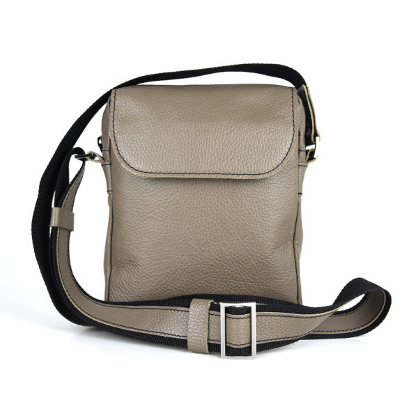 Crossbody kožená taška z pravej kože č.8365 v khaki farbe - Image 10