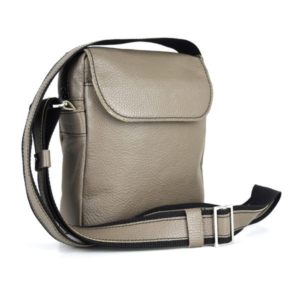 Crossbody kožená taška z pravej kože č.8365 v khaki farbe - Image 6