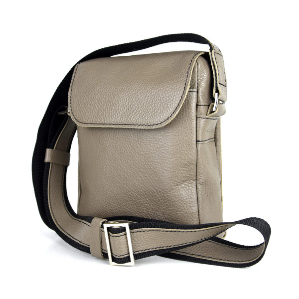 Crossbody kožená taška z pravej kože č.8365 v khaki farbe - Image 4