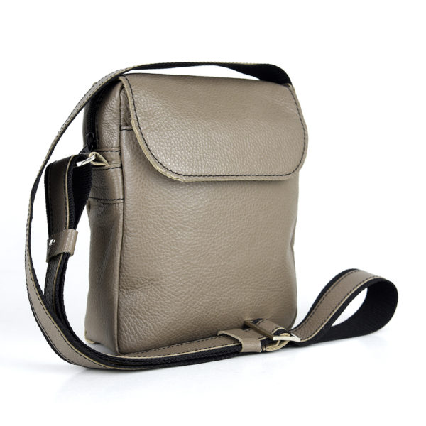 Crossbody kožená taška z pravej kože č.8365 v khaki farbe - Image 2