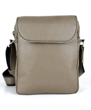 Crossbody kožená taška z pravej kože č.8365 v khaki farbe