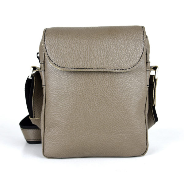 Crossbody kožená taška z pravej kože č.8365 v khaki farbe