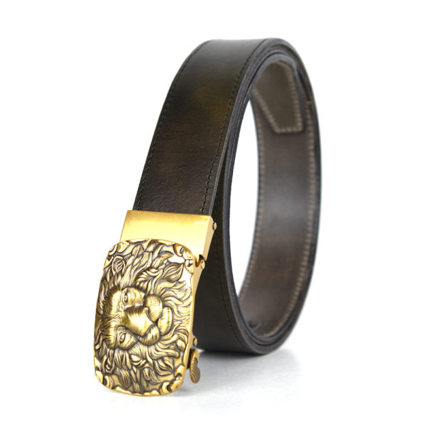 Opasok z pravej kože s automatickou prackou GOLD LION - Image 4