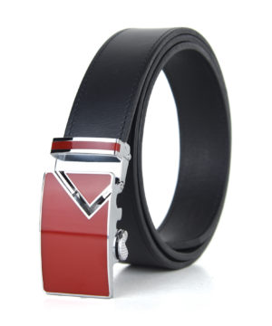 Kožený opasok s automatickou prackou RED TOP