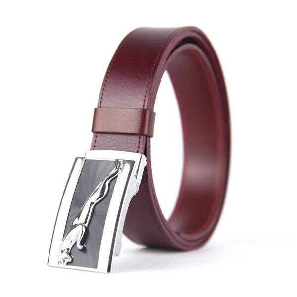 Luxusný kožený opasok s brzdou, šírka 3.5cm - SILVER JAGUAR - Image 6