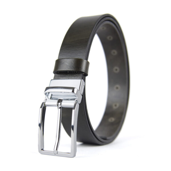 Kožený opasok MODERN SILVER, šírka 3.3cm, Ručná výroba na Slovensku - Image 6