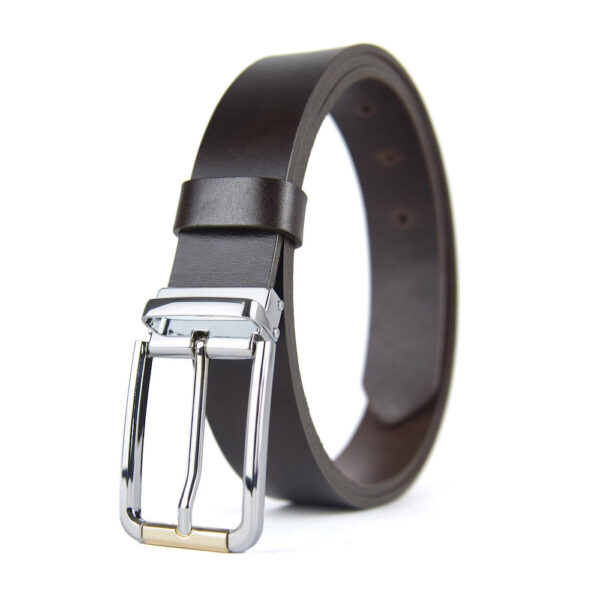 Kožený opasok SILVER GOLD, šírka 3.3cm, Ručná výroba na Slovensku - Image 2