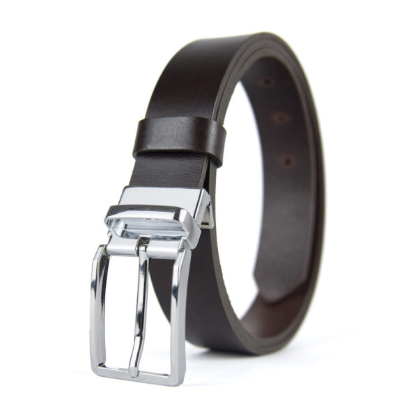 Kožený opasok MODERN SILVER, šírka 3.3cm, Ručná výroba na Slovensku - Image 2