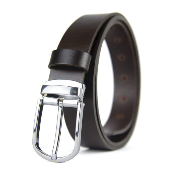 Kožený opasok NEW SILVER, šírka 3.3cm, Ručná výroba na Slovensku - Image 2
