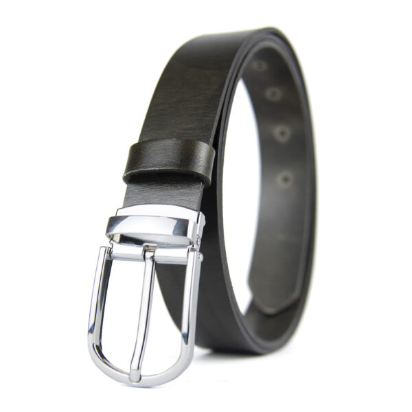 Kožený opasok NEW SILVER, šírka 3.3cm, Ručná výroba na Slovensku - Image 5