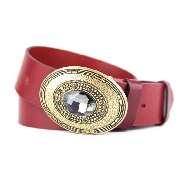Kožený opasok BROOCH, Ručná výroba na Slovensku - Image 2