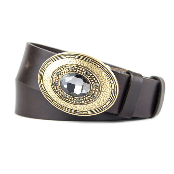 Kožený opasok BROOCH, Ručná výroba na Slovensku - Image 5