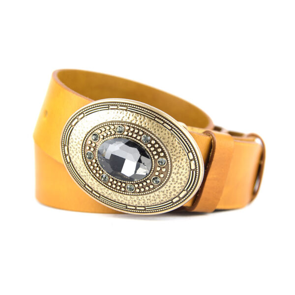Kožený opasok BROOCH, Ručná výroba na Slovensku - Image 4