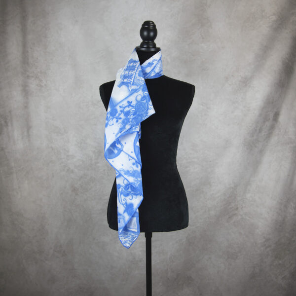 Hodvábna šatka SLOVENSKO BLUE, 90 x 90cm, Made in SLOVAKIA - Image 3