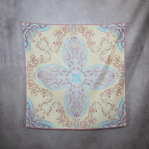Hodvábna šatka ORNAMENT VZOR_4, 90 x 90cm, Made in SLOVAKIA - Image 2