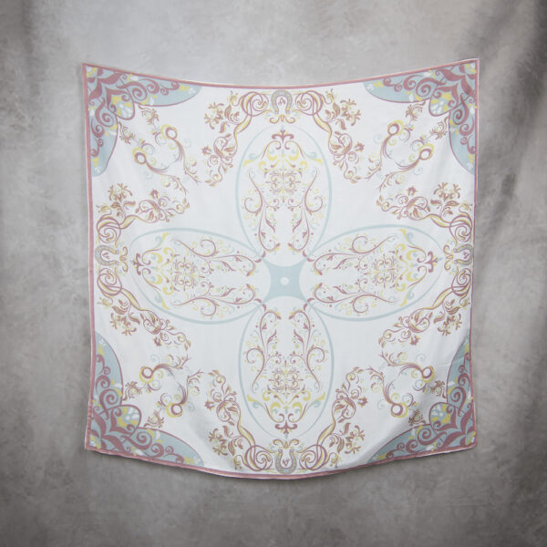Hodvábna šatka ORNAMENT VZOR_8, 90 x 90cm, Made in SLOVAKIA - Image 2