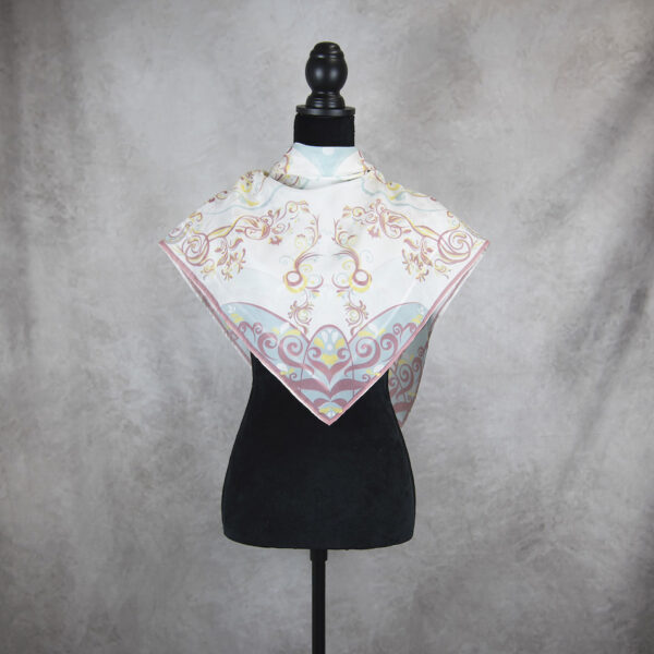 Hodvábna šatka ORNAMENT VZOR_8, 90 x 90cm, Made in SLOVAKIA