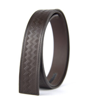 Kožený remeň pre opasky s automatickou prackou, šírka 3.5cm, tmavo hnedý dekor