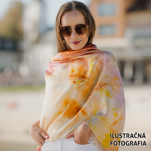 Hodvábna šatka LIMITED_139, Ručná výroba na Slovensku, 90 x 90cm - Image 9