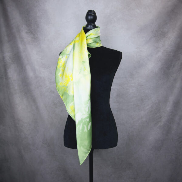 Hodvábna šatka LIMITED_098, Ručná výroba na Slovensku, 90 x 90cm - Image 2