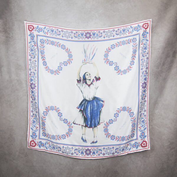 Hodvábna šatka TANEČNICA, 90 x 90cm, Made in SLOVAKIA - Image 2