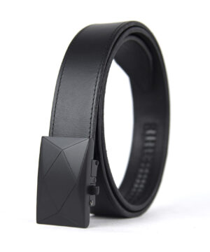 Kožený opasok s automatickou prackou BLACK POLYGON