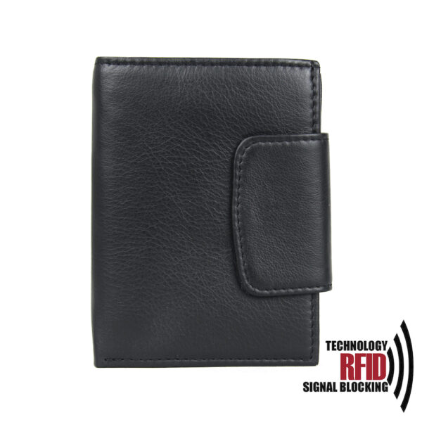 Ochranná RFID kožená peňaženka v čiernej farbe č.8211 - Image 2