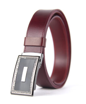 Opasok z pravej kože s brzdovou prackou, šírka 3.5cm - LUXURIO – Obrázok 3