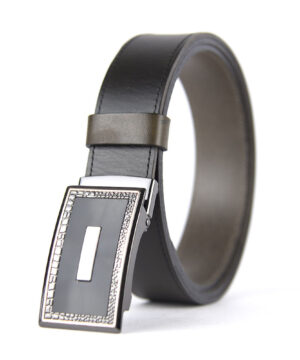 Opasok z pravej kože s brzdovou prackou, šírka 3.5cm - LUXURIO – Obrázok 4