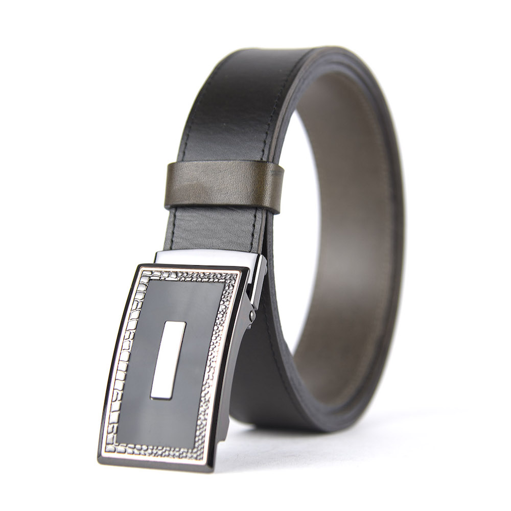 Opasok z pravej kože s brzdovou prackou, šírka 3.5cm - LUXURIO – Obrázok 4