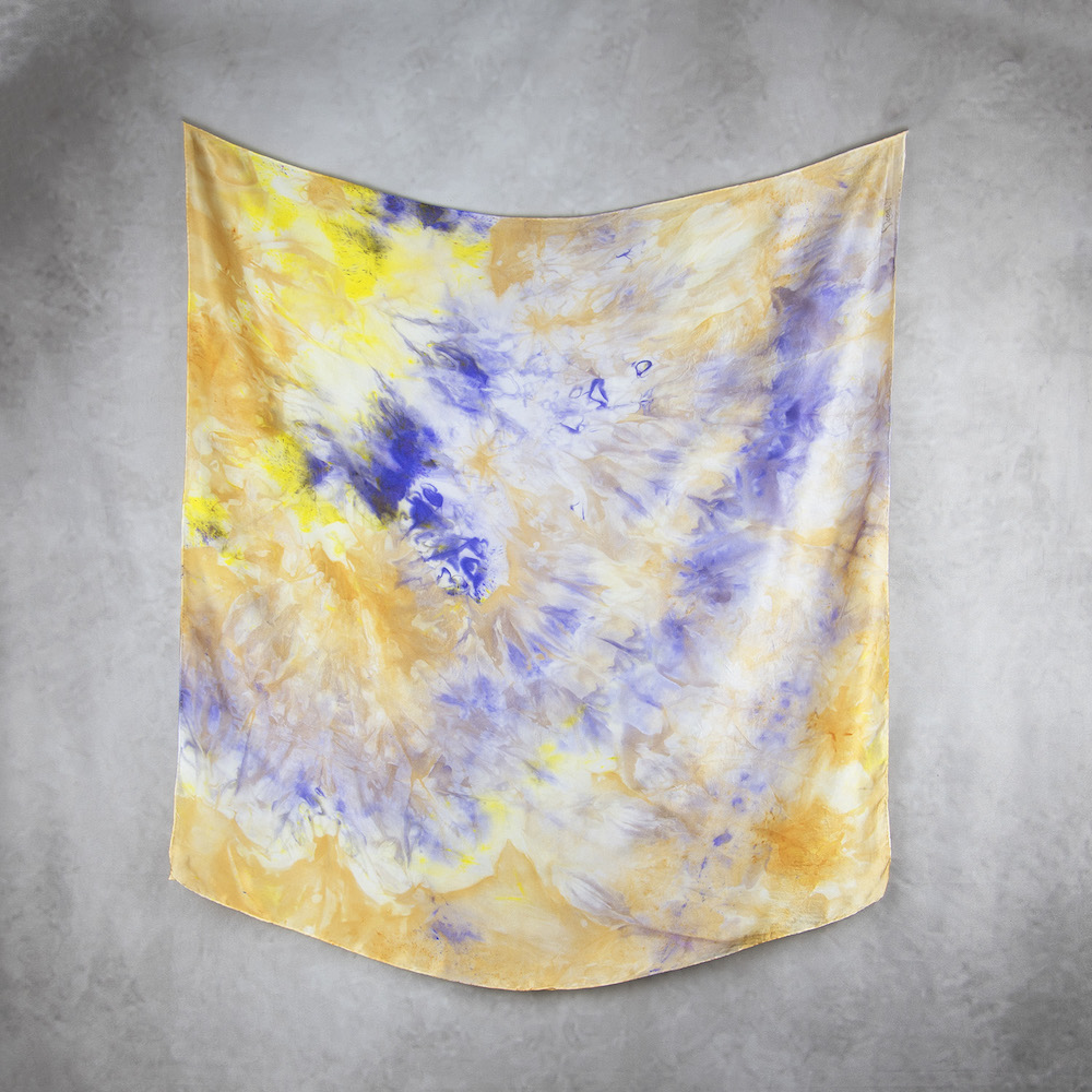 Hodvábna šatka LIMITED_225, Ručná výroba na Slovensku, 90 x 90cm – Obrázok 2