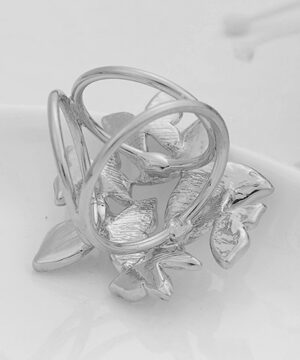 Alternative view of Luxusná brošňa so strieborno - ružovými motýľmi s kryštálmi